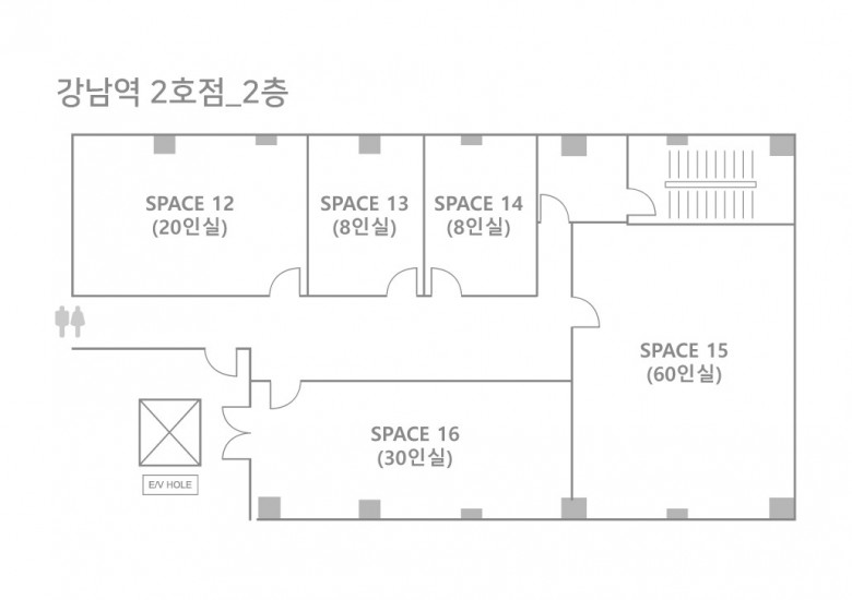 강남2호점 2층, 6층, 7층 공간도면
